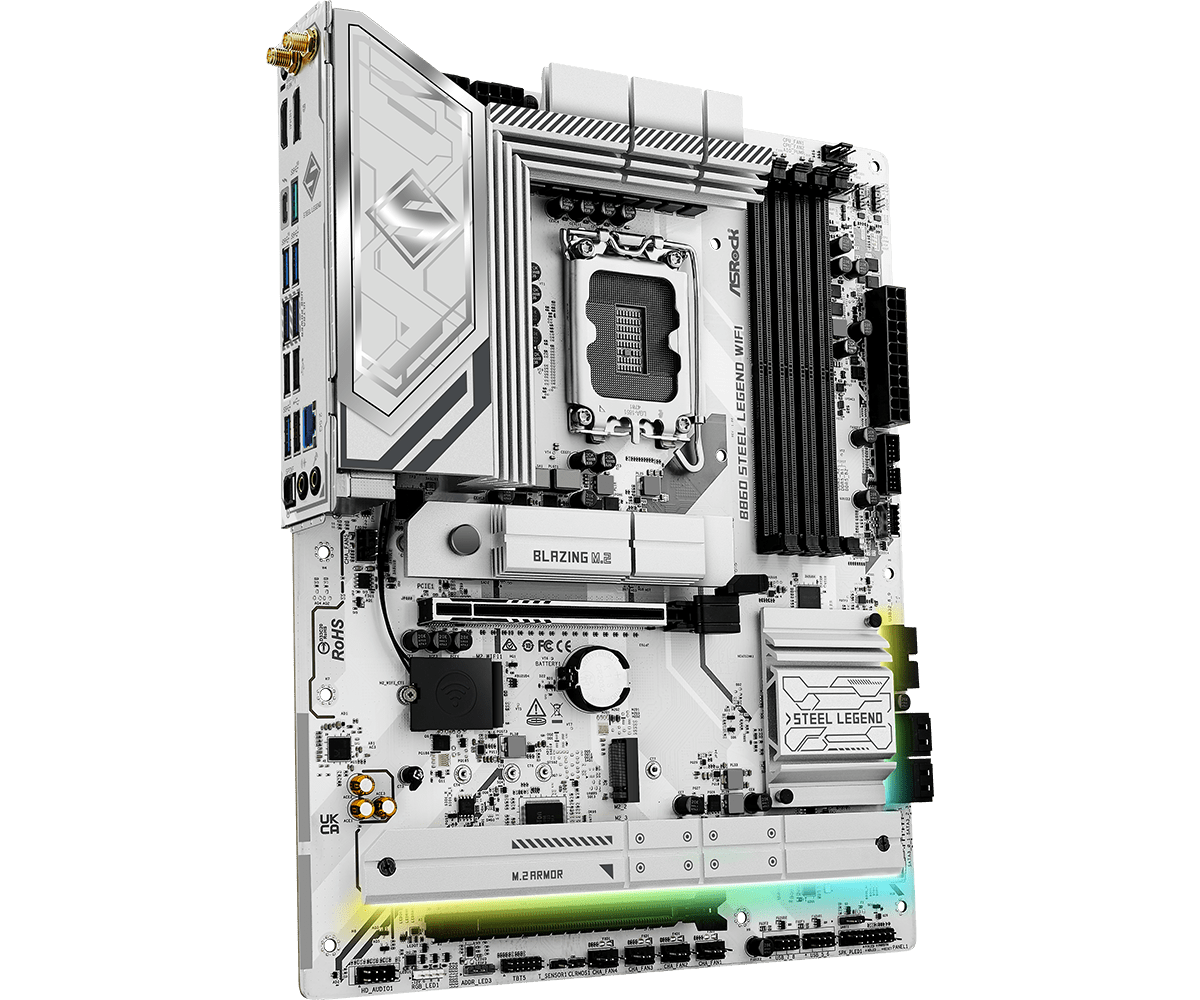 ASRock 華擎 B860 Steel Legend WiFi ATX 白色主機板