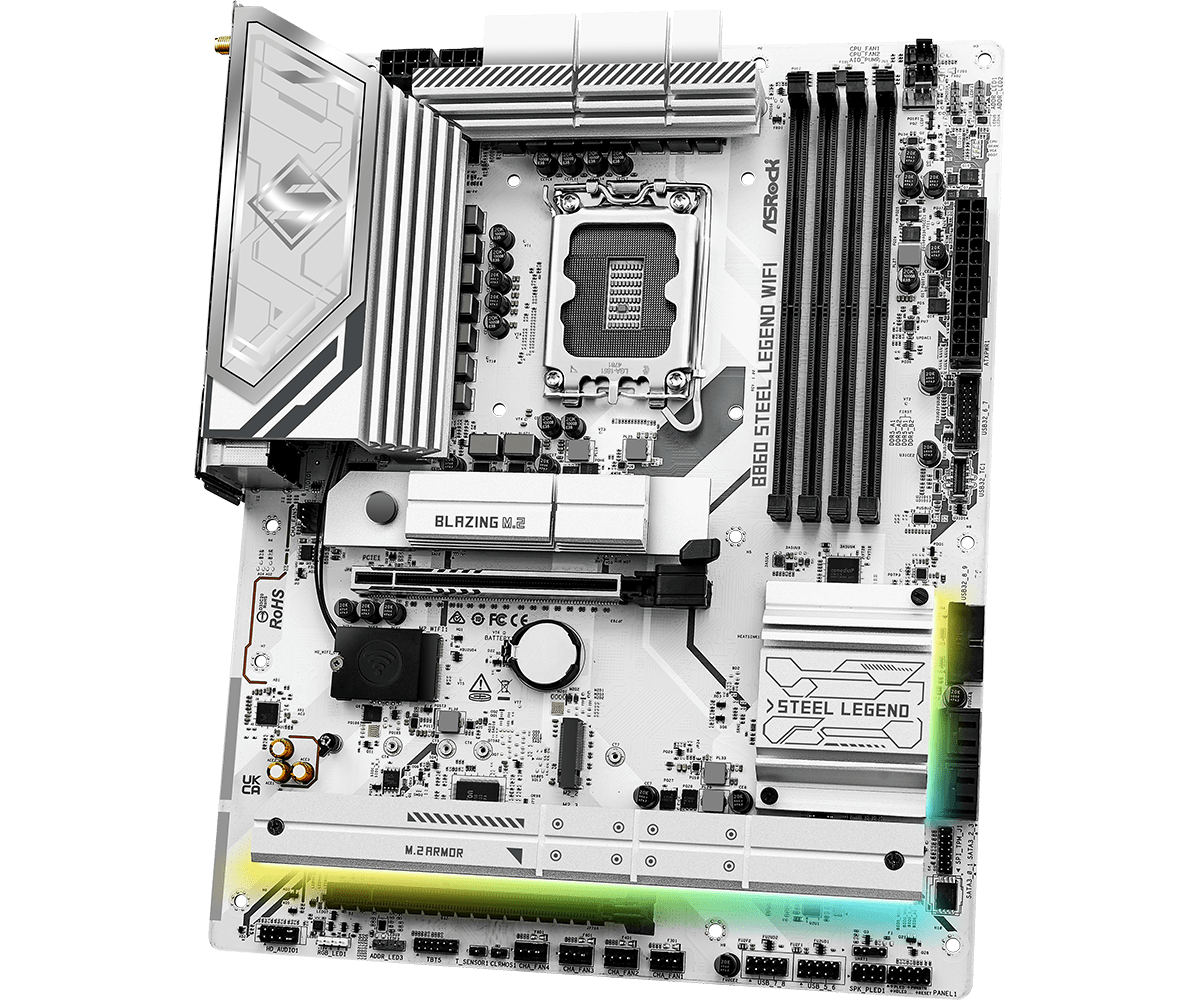 ASRock 華擎 B860 Steel Legend WiFi ATX 白色主機板