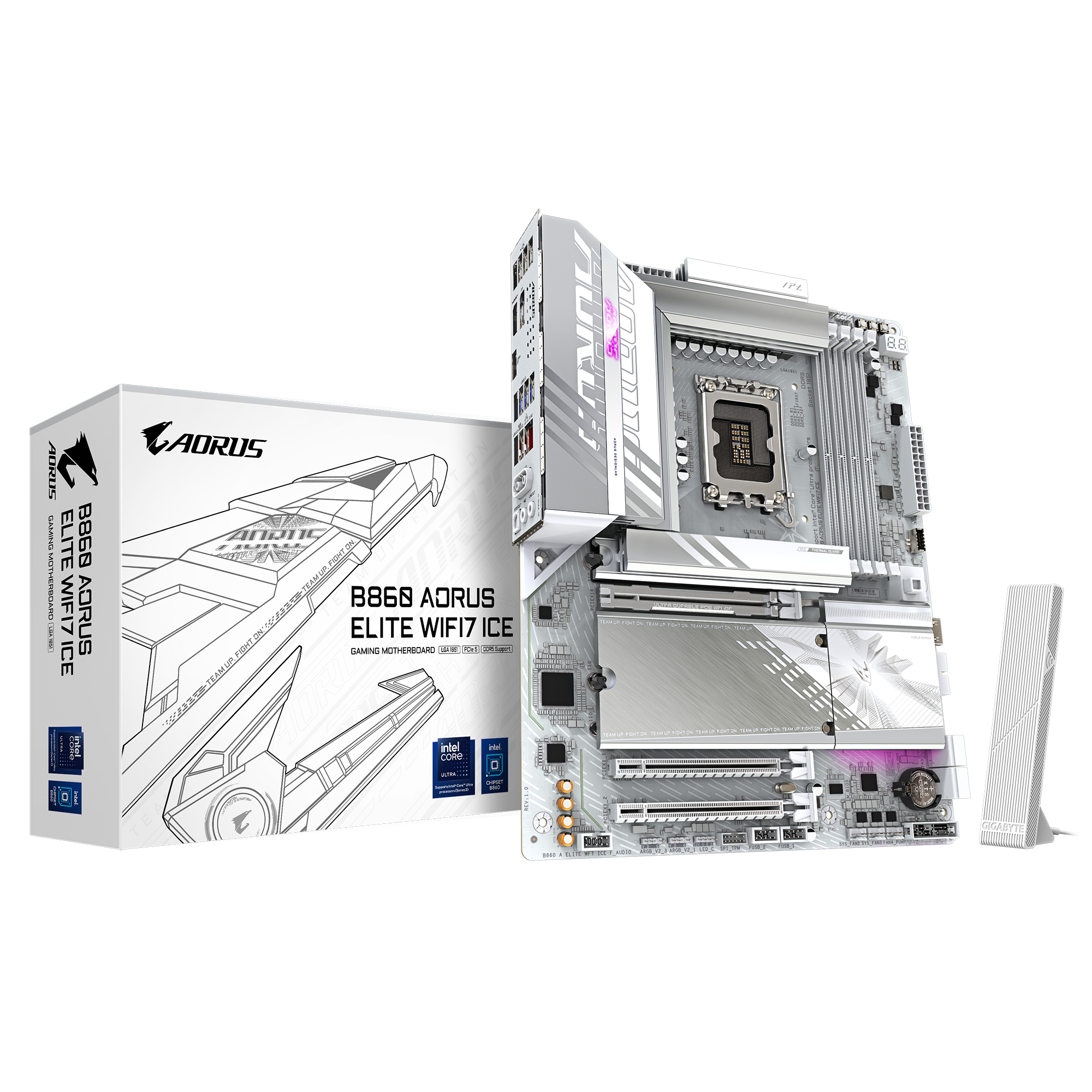 GIGABYTE B860 AORUS ELITE WIFI7 ICE ATX 白色主機板