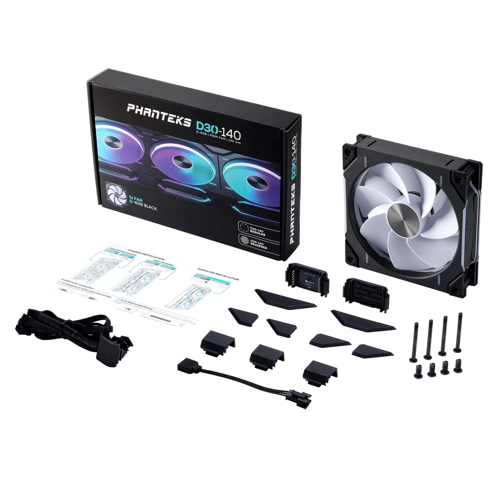 Phanteks D30-140 PWM DRGB Case Fan 機箱風扇 3年保養 反向扇葉