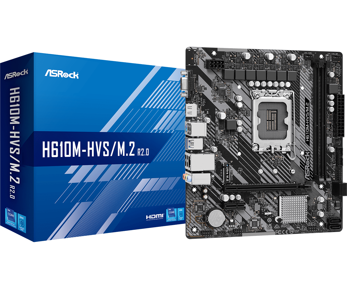 ASRock 华擎H610M-HVS/M.2 R2.0 MATX 主机板(DDR4) 