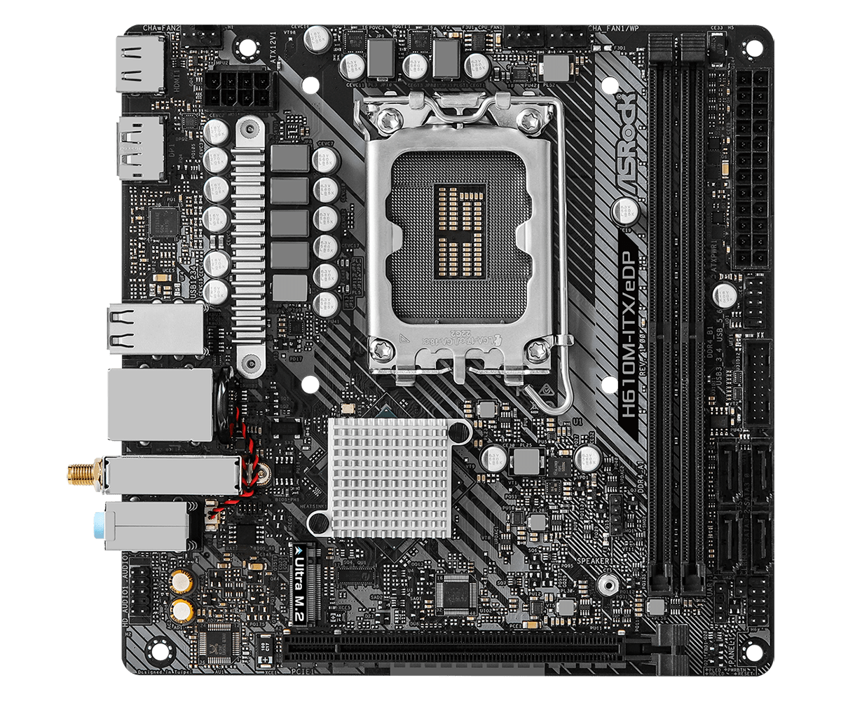 ASRock 華擎 H610M-ITX/eDP Mini-ITX 主機板 (DDR4) WIFI