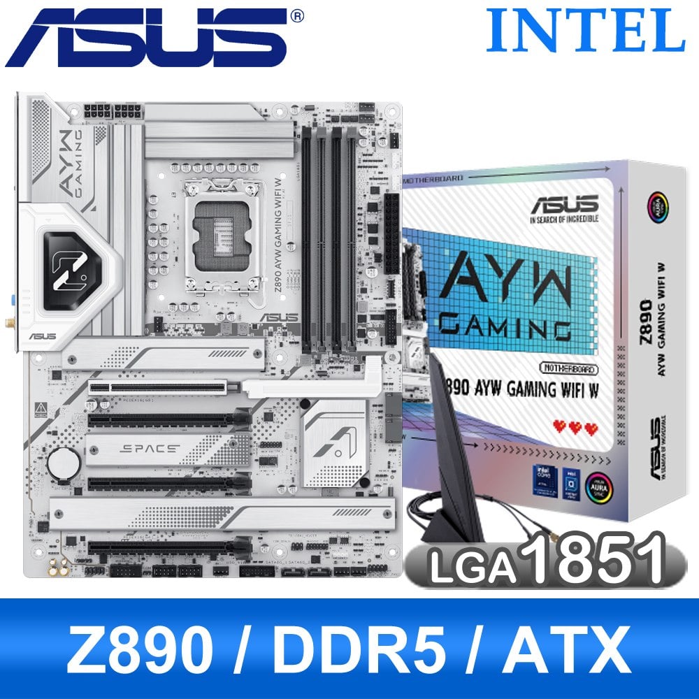 ASUS 华硕Z890 AYW GAMING WIFI W ATX 白色主机板DDR5 