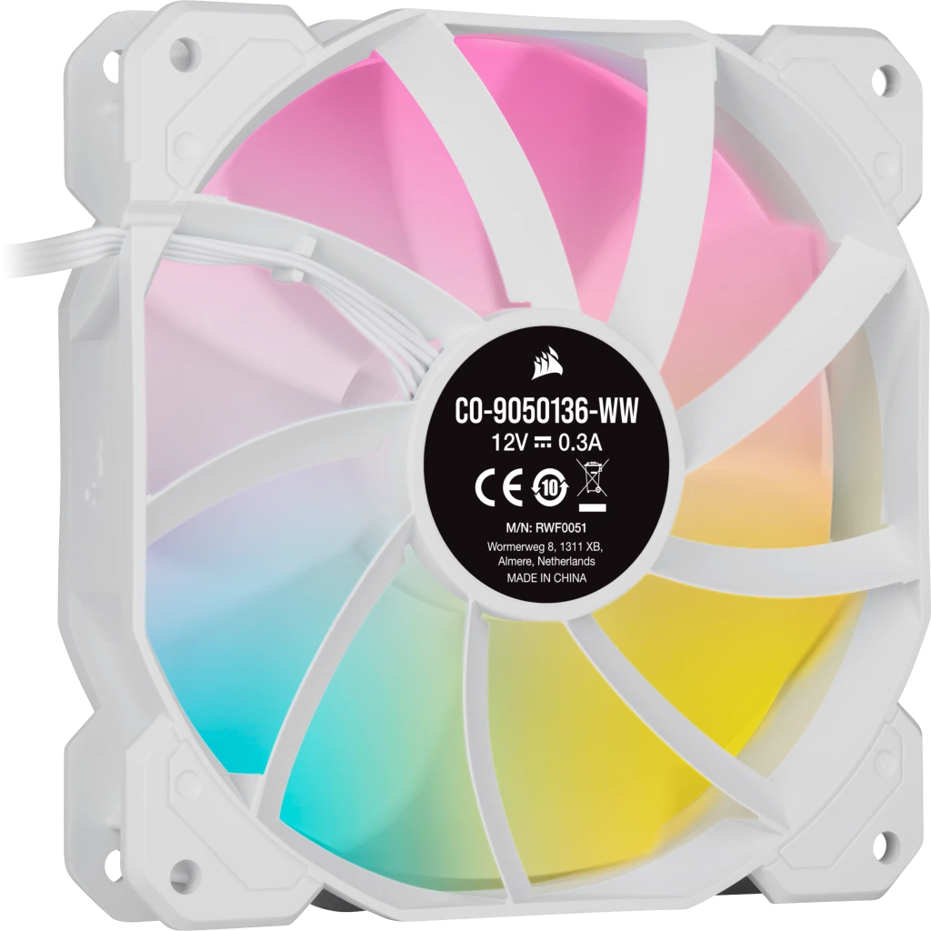 Corsair iCUE SP120 RGB ELITE 120mm PWM White Fan 白色 機箱風扇 Single Pack 一件裝