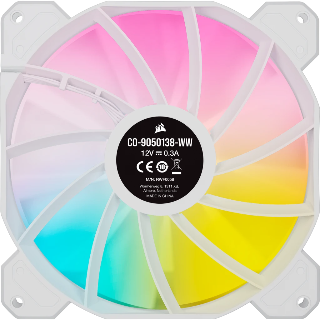 Corsair iCUE SP140 RGB ELITE 140mm PWM White Fan 白色 機箱風扇 Single Pack 一件裝