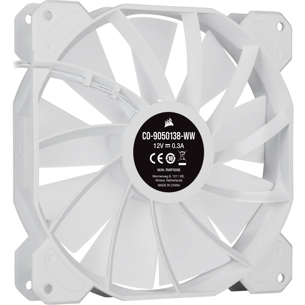 Corsair iCUE SP140 RGB ELITE 140mm PWM White Fan 白色 機箱風扇 Single Pack 一件裝