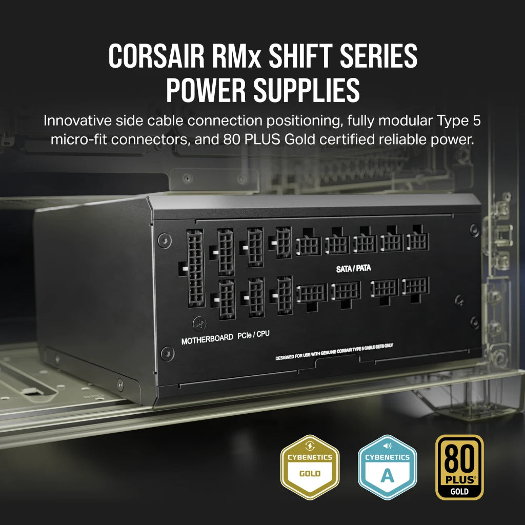 Corsair RM1200X Shift 1200W 80Plus Gold Fully Modular ATX3.1 金牌全模组主机电源(10年保用) 黑/白