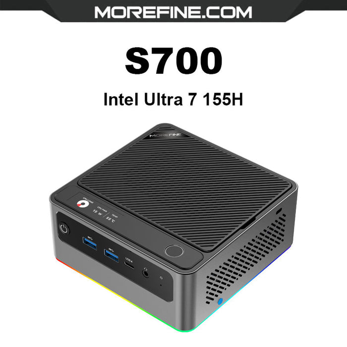 MOREFINE S700 迷你电脑32GB RAM 5600Hz+1TB SSD WIN11 PRO (INTEL ULTRA 7 155H) 