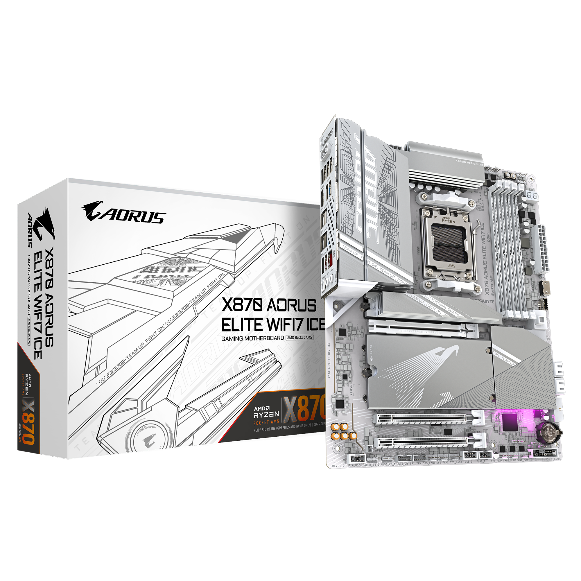 GIGABYTE 技嘉 X870 AORUS ELITE WIFI7 ICE 白色 ATX 主機板 (DDR5)