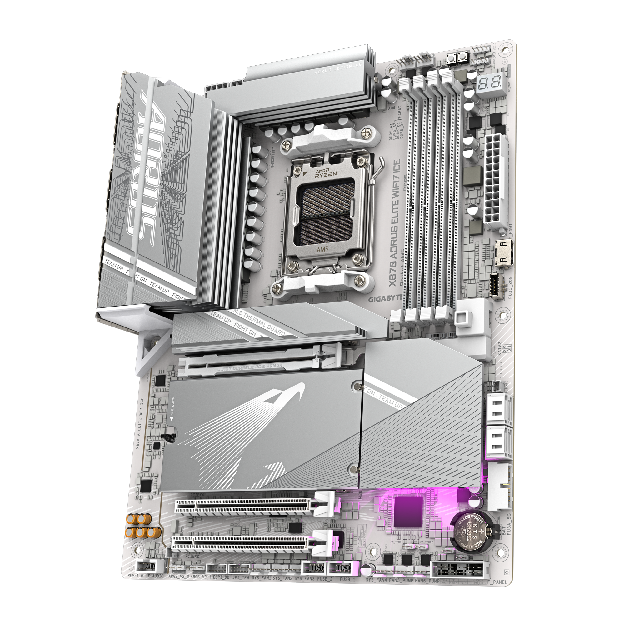 GIGABYTE 技嘉 X870 AORUS ELITE WIFI7 ICE 白色 ATX 主機板 (DDR5)