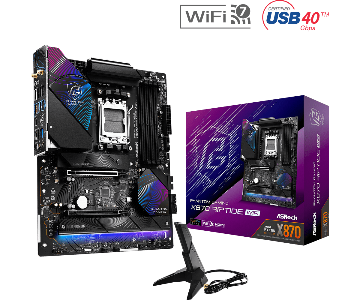 ASRock 華擎 PHANTOM GAMING X870 Riptide WiFi ATX 主機板 (DDR5)