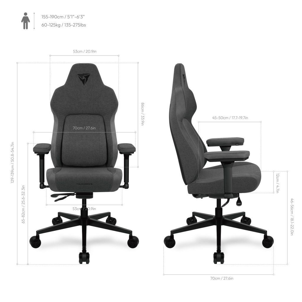 ThunderX3 CORE Smart ERGONOMIC GAMING CHAIR 电竞椅LOFT Dark Grey 