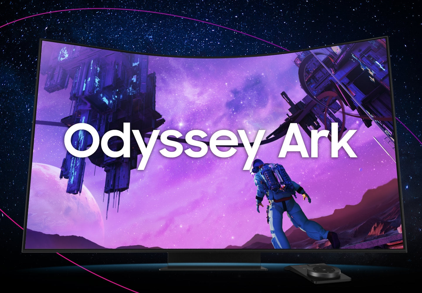 SAMSUNG 三星 55" Odyssey Ark 2nd Gen Mini-LED 曲面電競顯示器 (55吋 / 4K UHD [3840 x 2160] / 165Hz / Mini-LED / VA / 1ms / HDR / Smart TV / FreeSync Premium Pro / 1000R)