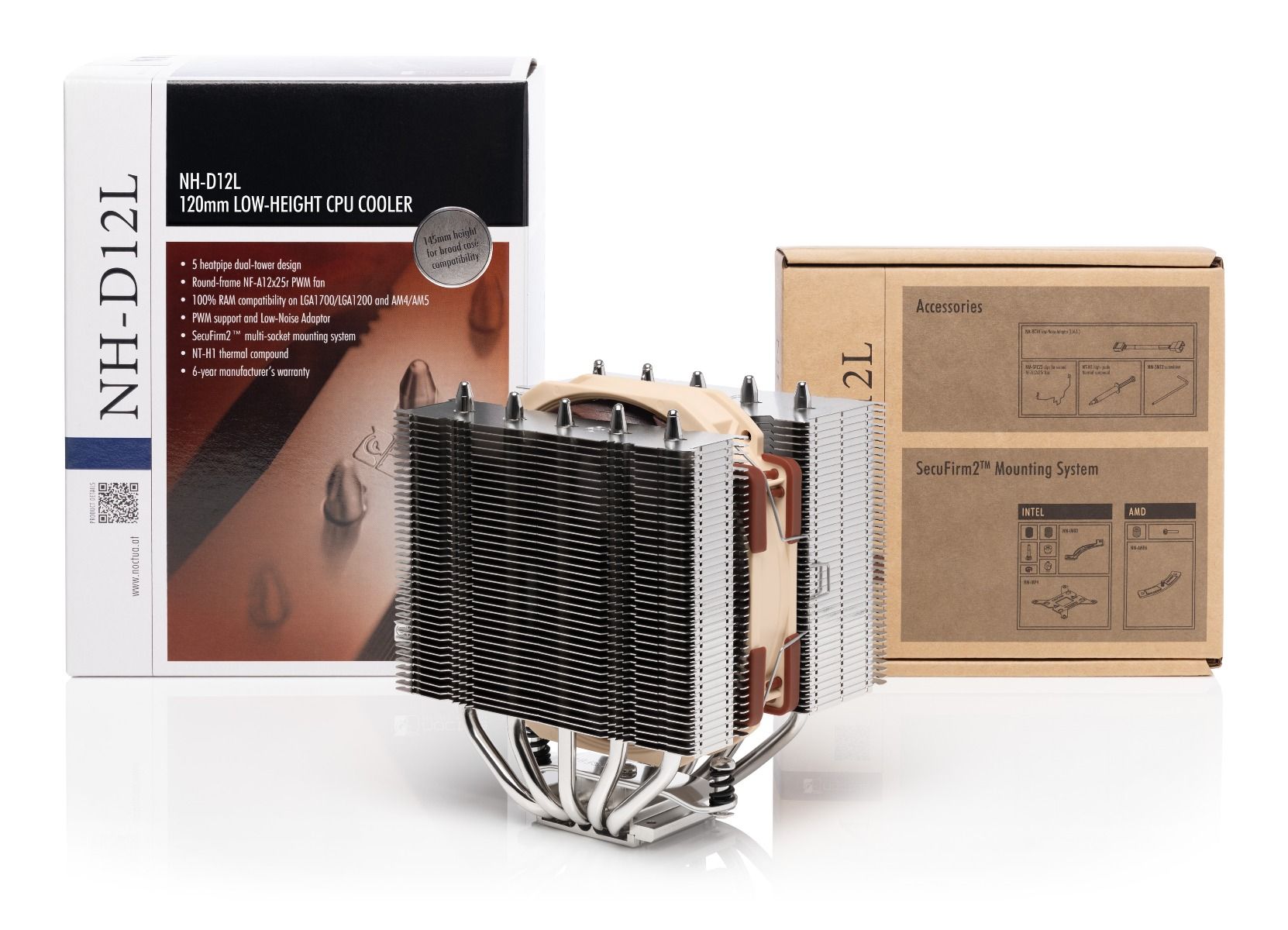 Noctua NH-D12L 双塔式风冷散热器矮身120MM