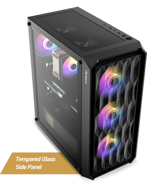 (內附4隻風扇) Antec NX292 ARGB Mid Tower E-ATX電競機箱 強化玻璃側板