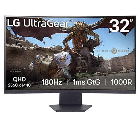 LG UltraGear 32GS60QC-B 電競曲面顯示器 32" 2K QHD VA 180Hz 1ms Curved 1000R - 2560 x 1440