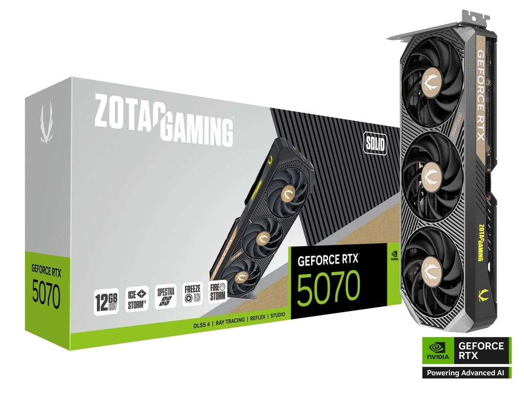 ZOTAC GAMING GeForce RTX 5070 SOLID 12GB 显示卡