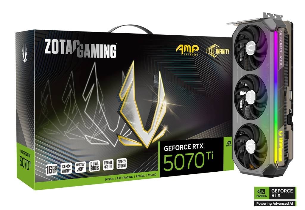 ZOTAC GAMING GeForce RTX 5070 Ti AMP Extreme INFINITY 16GB 顯示卡