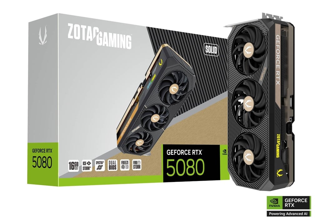 ZOTAC GAMING GeForce RTX 5080 SOLID OC 16GB 显示卡